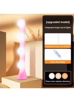 Double-row Bulb Photography Three-color Soft Light Atmosphere Light Mobile Phone Live Desktop Fill Light Integrated Single-row Light-Specifications:[Integrated Single-row Supplementary Light] (Pink Row Light)