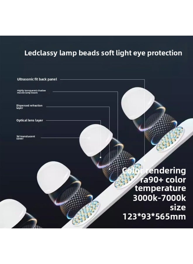 Generic - Double-row Bulb Photography Three-color Soft Light Atmosphere Light Mobile Phone Live Desktop Fill Light Integrated Single-row Light-Specifications:[Integrated Single-row Supplementary Light] (Pink Row Light) - Image 1