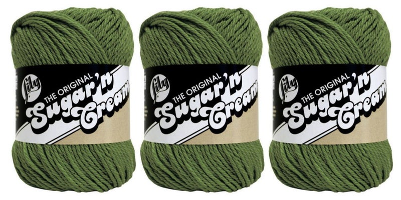 Lily Bulk Buy Lily Sugar n Cream Solids 100 Cotton Yarn 3Pack Sage Green 0084