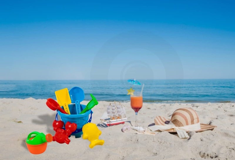 Quasar Beach Castle Water Tools Toys Sand Game Kids Beach Toys, Sand Toys for Kids Beach Toy Bucket, Sand Garden Pretend Role Play Set Children Learn Play Fun Toddler Kids Set (8 Piece Set) - Image 5