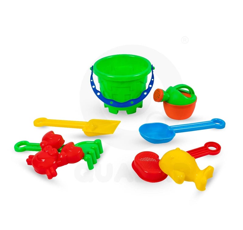 Quasar Beach Castle Water Tools Toys Sand Game Kids Beach Toys, Sand Toys for Kids Beach Toy Bucket, Sand Garden Pretend Role Play Set Children Learn Play Fun Toddler Kids Set (8 Piece Set) - Image 3