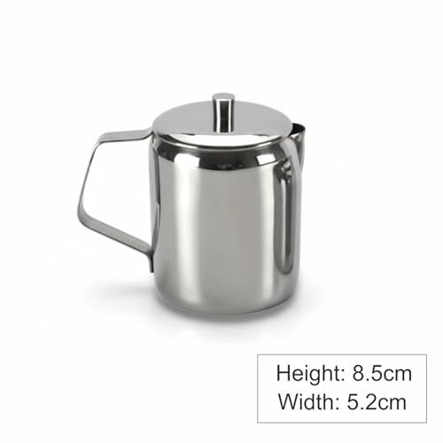 FINALITY Stainless Steel Milk Pot with Lid for Serving,170ml,Silver (Milk Pot) - Image 4