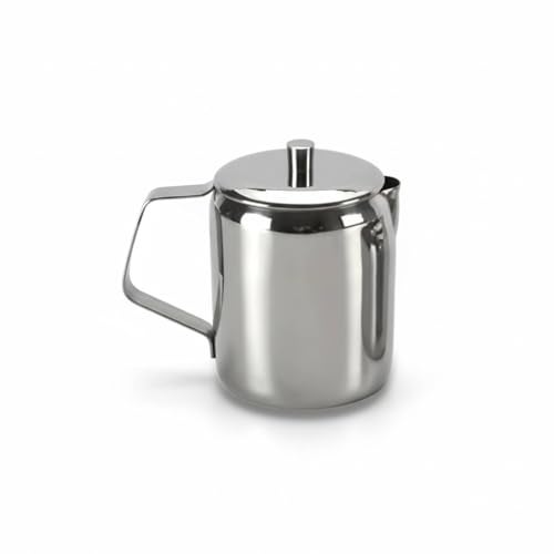 FINALITY Stainless Steel Milk Pot with Lid for Serving,170ml,Silver (Milk Pot) - Image 1
