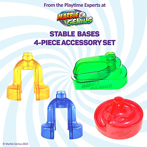Marble Genius Stable Bases 4pcs Marble Run Accessory Set for Kids Ages 4 Fun Ultimate Marble Track Race Addon Kit for Teens STEM - Image 5