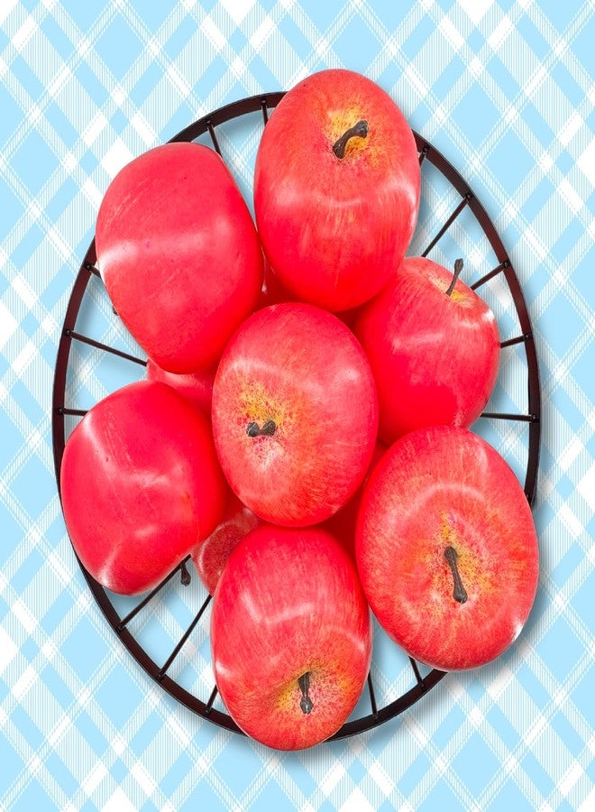 Halloluck 12 Pcs Artificial Apples Fake Fruit Faux Apples Realistic Fruits for Home Kitchen Table Fruit Bowl Home Decor Photography Props - Image 2