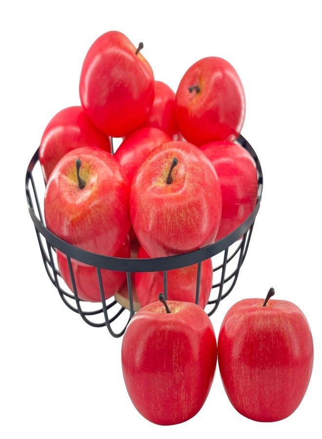 Halloluck 12 Pcs Artificial Apples Fake Fruit Faux Apples Realistic Fruits for Home Kitchen Table Fruit Bowl Home Decor Photography Props - Image 1