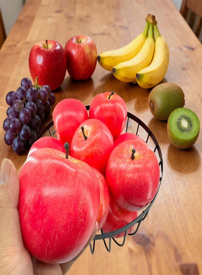 Halloluck 12 Pcs Artificial Apples Fake Fruit Faux Apples Realistic Fruits for Home Kitchen Table Fruit Bowl Home Decor Photography Props - Image 5