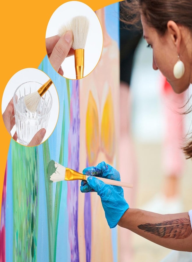 Oruola 9pcs Glaze Brushes for Pottery,Pottery Glaze Brushes,Durable Bristles, Easy Maintenance Wooden Potterys Brush,Suitable for Polymer Clay, Watercolor, Acrylic and Gold Plate - Image 3