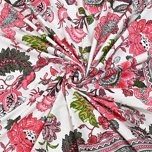 EasyGoods® Pure Cotton Ethnic Jaipuri Printed Double Bedsheet with 2 Pillow Covers | Soft & Breathable 240 TC Fabric | Traditional Rajasthani Design for Elegant Home Decor (Rose Pink) - Image 5