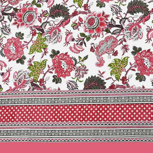 EasyGoods® Pure Cotton Ethnic Jaipuri Printed Double Bedsheet with 2 Pillow Covers | Soft & Breathable 240 TC Fabric | Traditional Rajasthani Design for Elegant Home Decor (Rose Pink) - Image 4