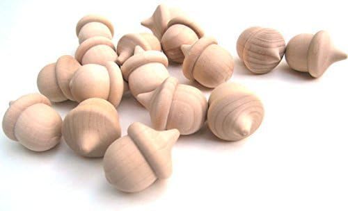 Nakpunar 25 pcs Wood Acorns  Unfinished Wood for Painting Waldorf Doll Making - Image 2