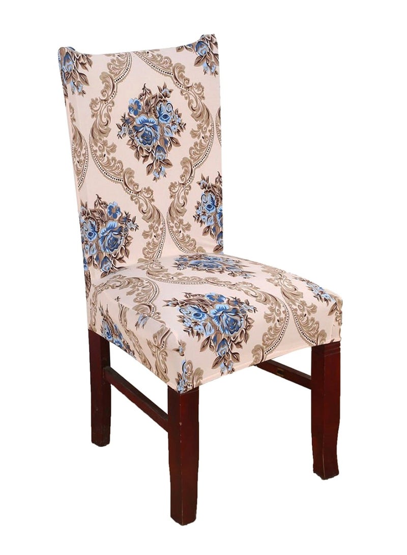 NIBEMINENT Dust Proof Floral Printed Chair Cover Beige/Brown/Blue