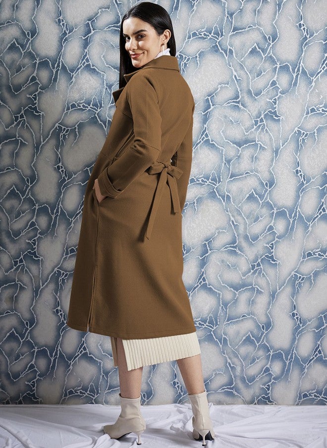 Athena Camel Brown Women Trench Coat - Image 3