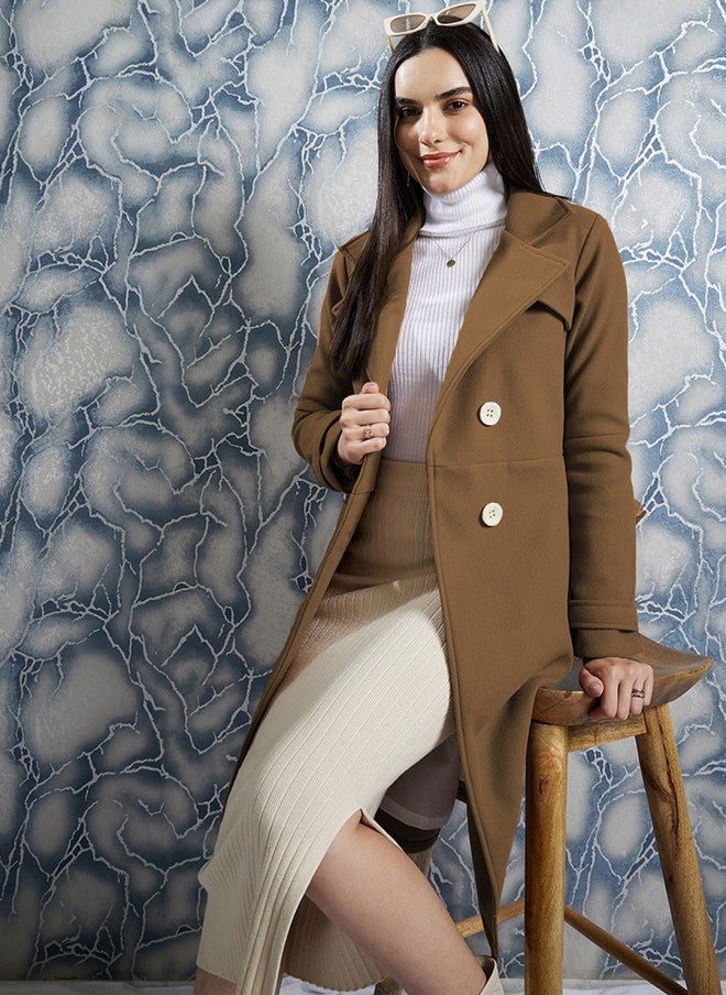 Athena Camel Brown Women Trench Coat - Image 5