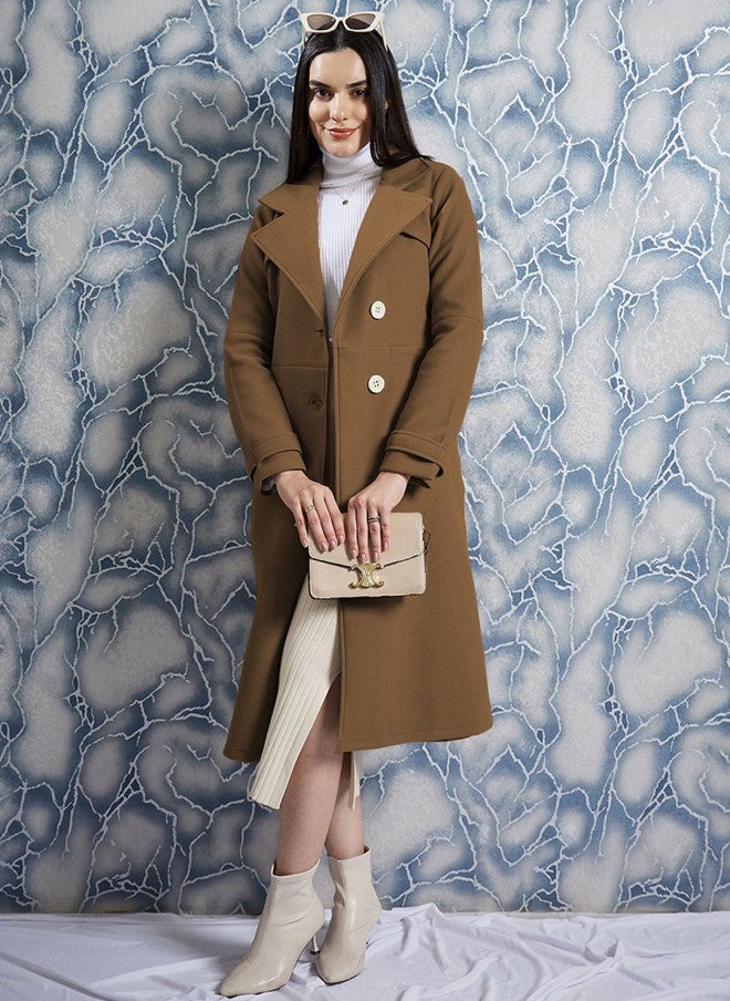 Athena Camel Brown Women Trench Coat - Image 4