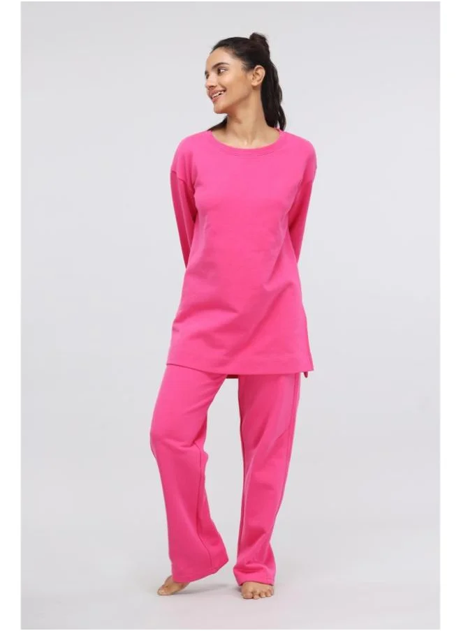 نسيسيرا Pink Long Terry Pullover Set
