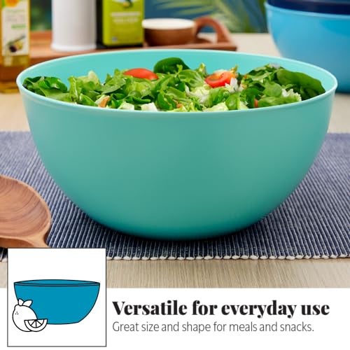 US Acrylic Vista Durable Plastic Salad and Serving 10-inch Bowls | Set of 4 in Coastal Colors | Reusable, BPA-free, Made in the USA | 135 oz. capacity - Image 4