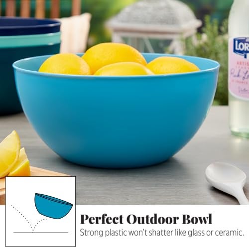 US Acrylic Vista Durable Plastic Salad and Serving 10-inch Bowls | Set of 4 in Coastal Colors | Reusable, BPA-free, Made in the USA | 135 oz. capacity - Image 5
