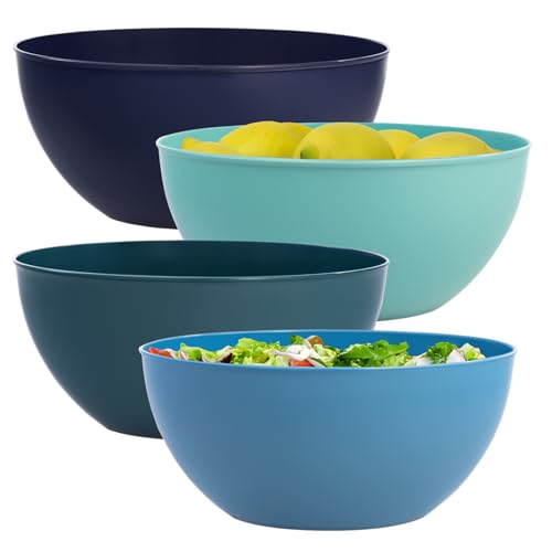 US Acrylic Vista Durable Plastic Salad and Serving 10-inch Bowls | Set of 4 in Coastal Colors | Reusable, BPA-free, Made in the USA | 135 oz. capacity - Image 1