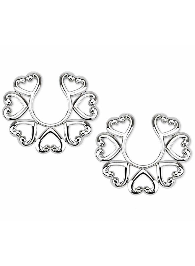 Pierced Owl Vintage Hearts Clip On Non Pierce Nipple Rings - Sold as Pair by Pierced Owl - Image 1