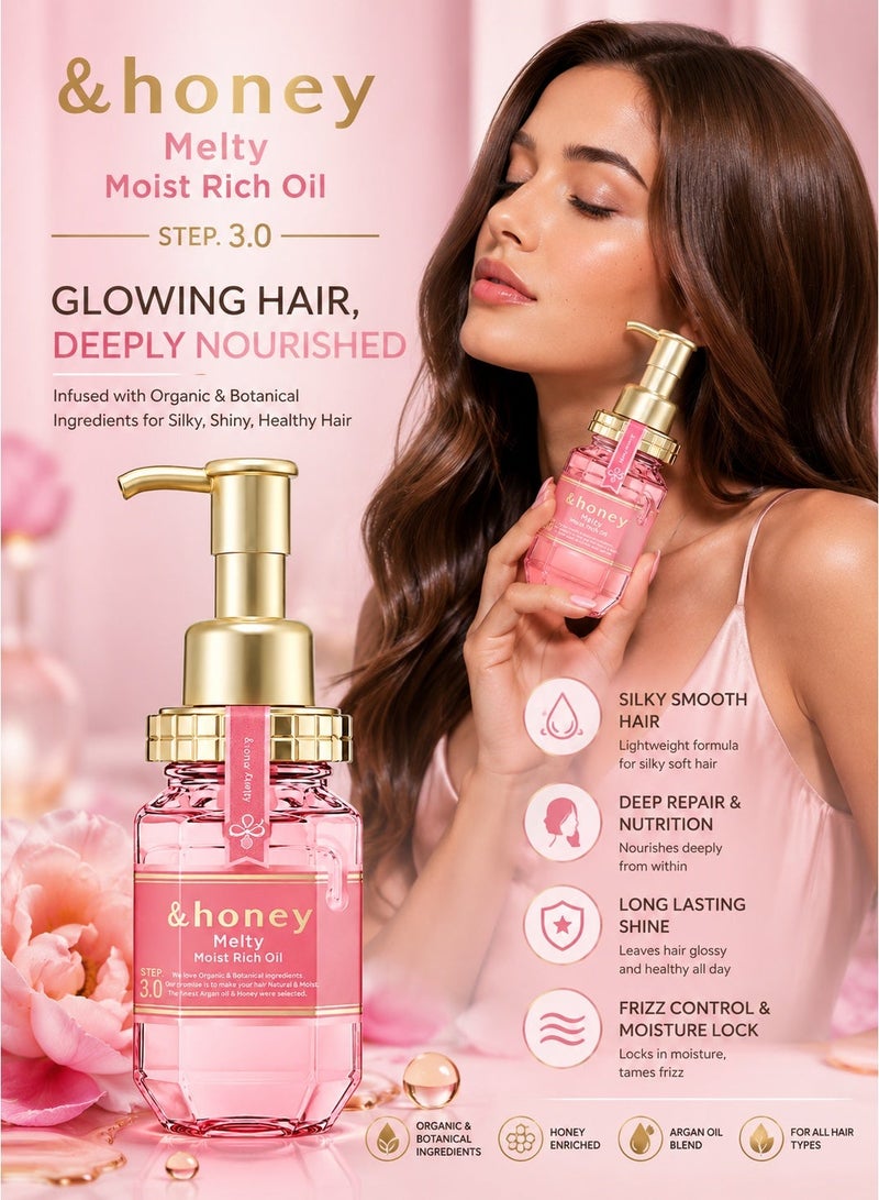 &Honey & Honey Melty Moist Rich Hair Oil 3.0 For Cohesive & Super Lustrous Hair  (100 ml) - Image 2