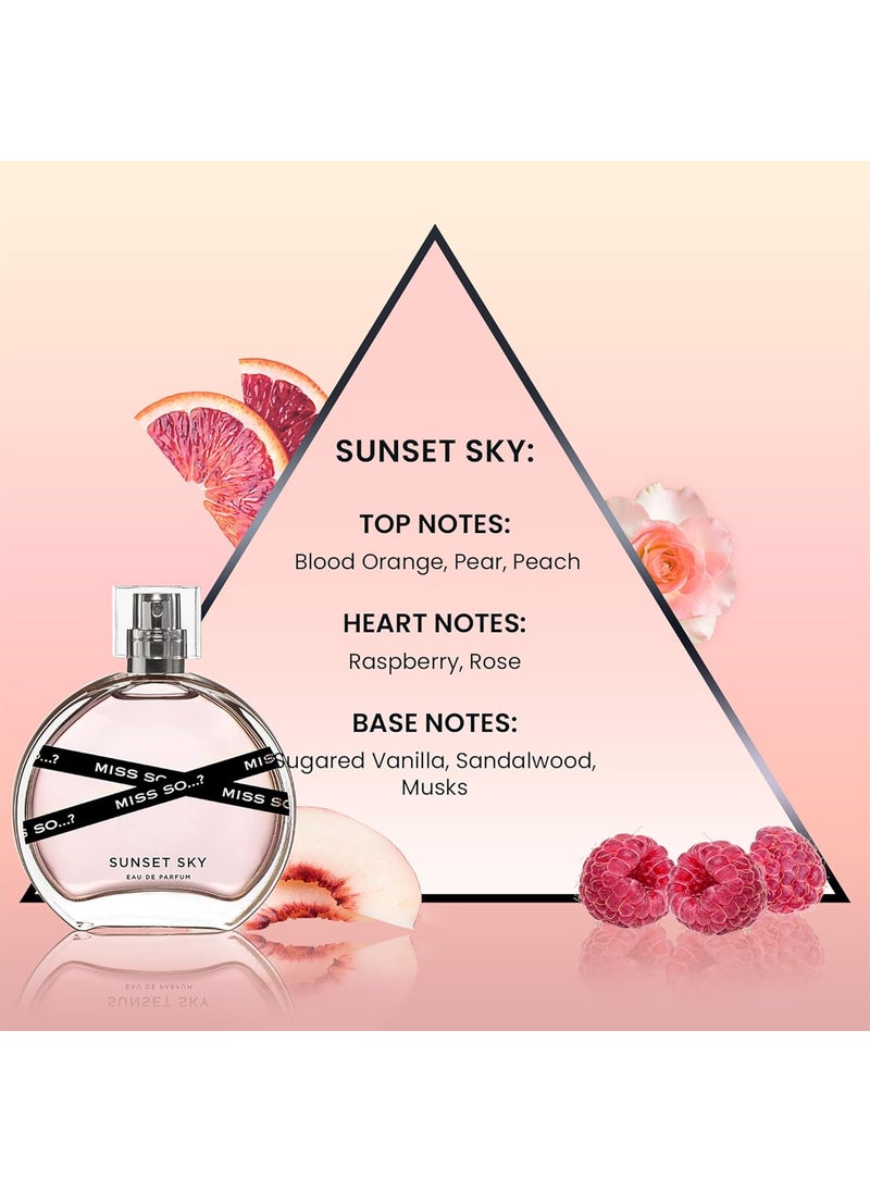 So..? So Miss Set  Gift Collection  Starlet Sugar Rush and Sunset Sky Perfumes for Women  Elegant Vanilla Perfume Notes  CrueltyFree  3 pc  - Image 4