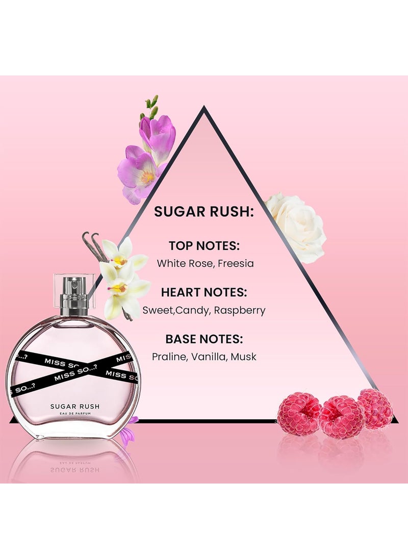 So..? So Miss Set  Gift Collection  Starlet Sugar Rush and Sunset Sky Perfumes for Women  Elegant Vanilla Perfume Notes  CrueltyFree  3 pc  - Image 3
