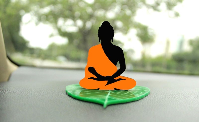 Unique Utilities Buddha Car Dashboard Idol | Buddha Ji for Car Dashboard | Acrylic Double Sided Car Interior Decor Accessories | Budha Car Statue (3.5 Inch, Orange) - Image 5