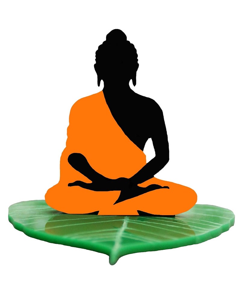 Unique Utilities Buddha Car Dashboard Idol | Buddha Ji for Car Dashboard | Acrylic Double Sided Car Interior Decor Accessories | Budha Car Statue (3.5 Inch, Orange) - Image 1