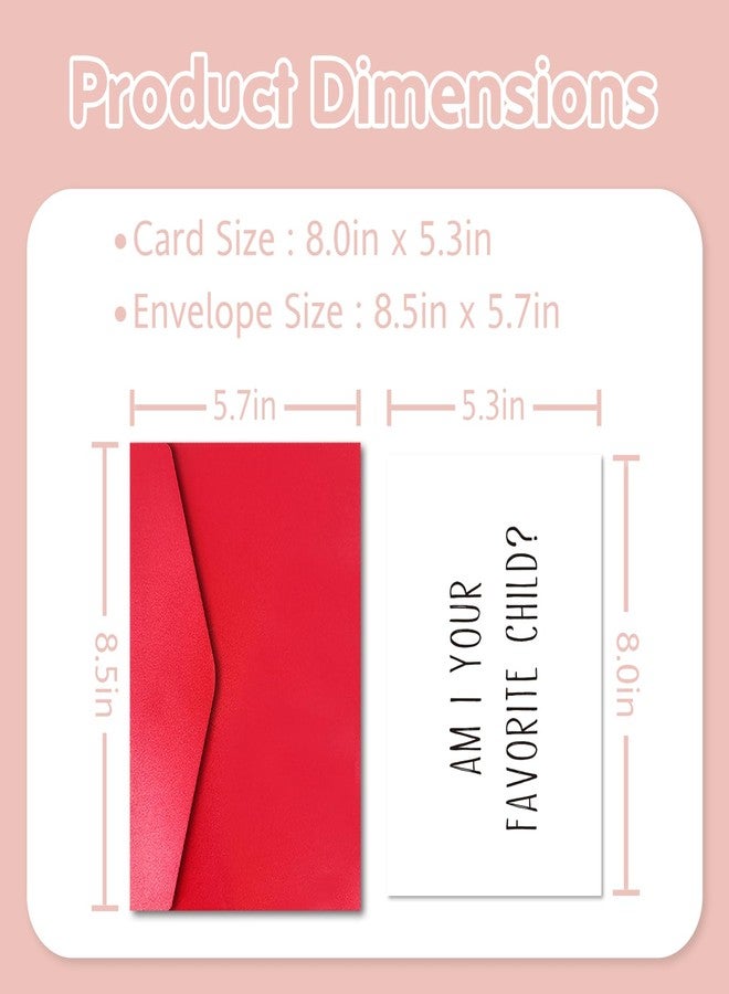 Pstyteos Funny Birthday Card for Dad Mom from Son Daughter, Am I Your Favorite Child, 8 in x 5.3 in Double-Sided Greeting Card with Red Envelope and Sticker - Image 2