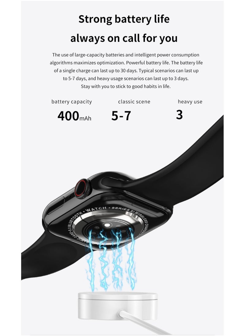 Smart Watch Waterproof Wireless Charging Silicone Strap For Men and Women
