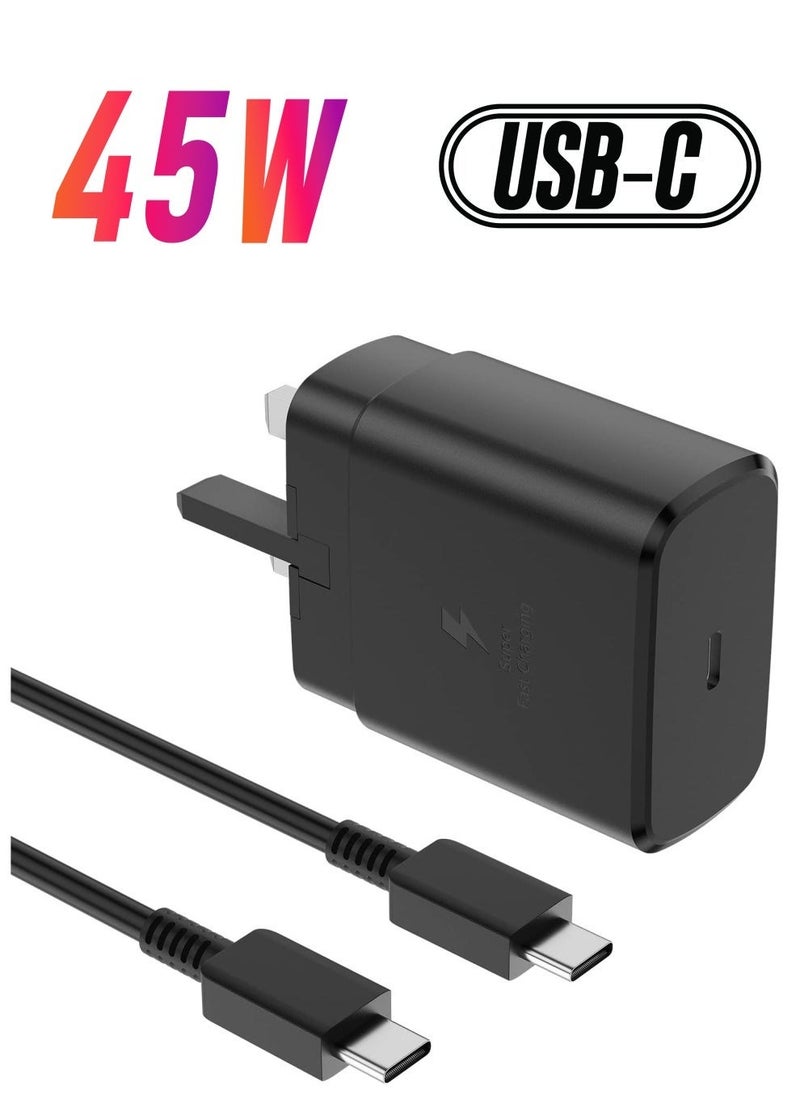 ELTRAZONE For Samsung Charger, 45W USB C Super Fast Charging with 1.5m Cable Compatible with Samsung Galaxy S24 S23 S22 S21 S20 Ultra, S24+ S23+ S22+ S21+, A53, A15, A55, A54, Type C Power Adapter  - Image 1