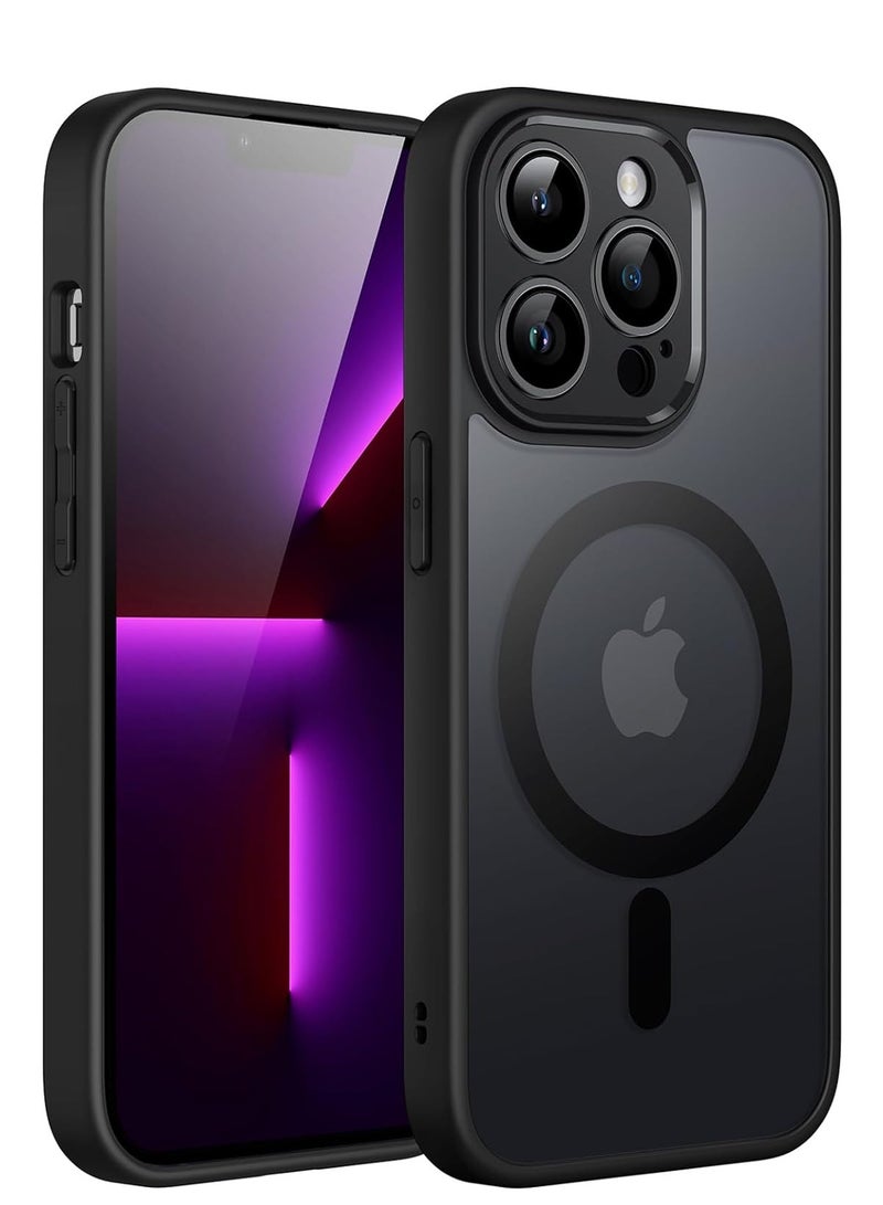 Salab Magnetic Case for iPhone 13 Pro Max 6.7-Inch, Compatible with MagSafe, Translucent Matte Back Camera Lens Full Protection Slim Shockproof Phone Cover (Black) - Image 5