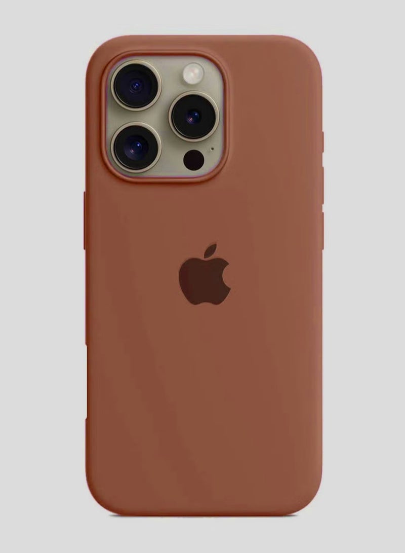 Apple iPhone 16 Pro 2024 Premium Soft Liquid Silicone Case Cover - Desert Titanium