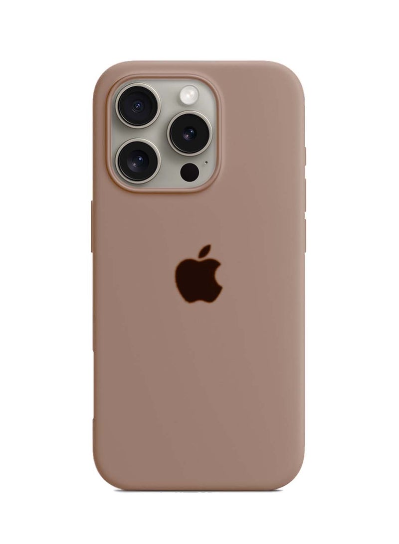 Wtech Apple iPhone 16 Pro 2024 Premium Soft Liquid Silicone Case Cover - Desert Titanium - Image 2