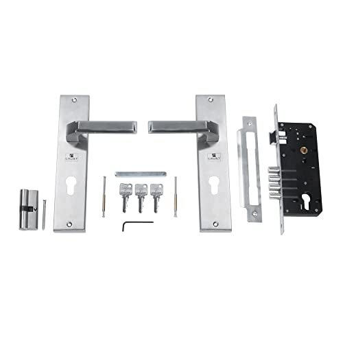 Crust Bolt Premium 10" Cy Plate Mortise Door Lock Handle Set with Brass Lock Body and Both Side Key, 60mm Cylinder Set with 3 Computer Keys - Image 4
