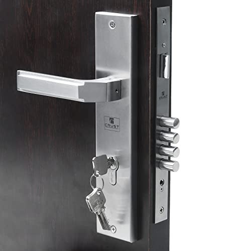 Crust Bolt Premium 10" Cy Plate Mortise Door Lock Handle Set with Brass Lock Body and Both Side Key, 60mm Cylinder Set with 3 Computer Keys - Image 2