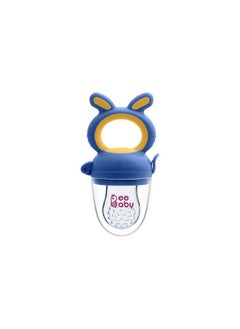 Chewy Silicone Food & Fruit Nibbler For Babies Bpa Free Fruit Feeder Pacifier With Extra Silicone Mesh (Chewy Blue)