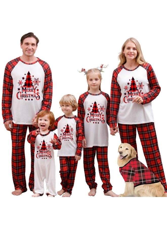 CCOVERY Matching Family Pajamas Sets Holiday Long Sleeve Festival Pajamas Round Neck Print Xmas Pjs Matching Set Casual Soft Home Sleepwear Loungewear - Image 1