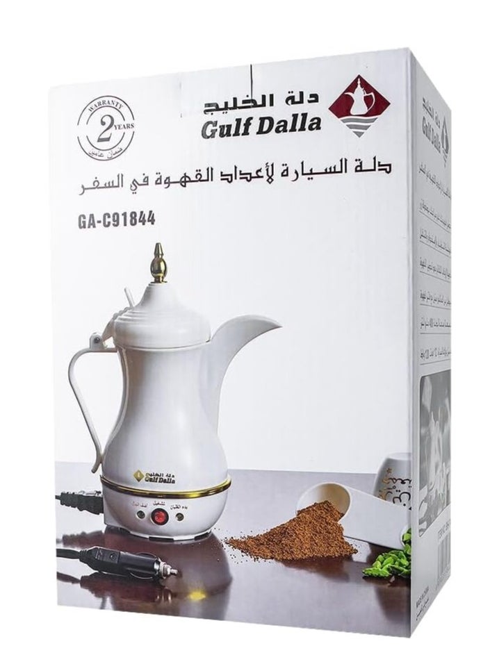 غالف دالا - ماكينة تحضير القهوة والشاي العربي كيهوا من جلف دالا مع شاحن سيارة / محول للسفر، 400 مل، أبيض - Image 1