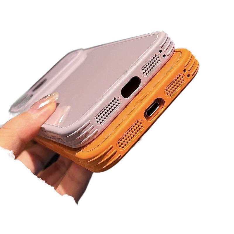 BB غطاء واقي بAcrylic لـ iPhone 17 / 17 Air / 17 Pro / 17 Pro Max مع حماية من السقوط وتغطية كاملة مع مقاوم للصدمات مع تبديد الحرارة باللون برتقالي من الأكريليك - Image 4