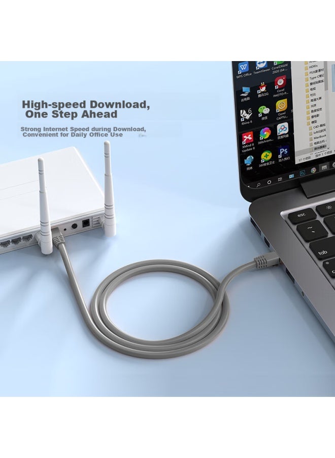 CHOSEAL Akihabara Category 6 Ethernet Cable, Double-shielded Gigabit High-speed Broadband, Cat6 Engineering Computer Monitoring 8-core Twisted Pair, Home-use Finished Patch Cord, Gray, 1 Meter, Qs2605a - Image 3