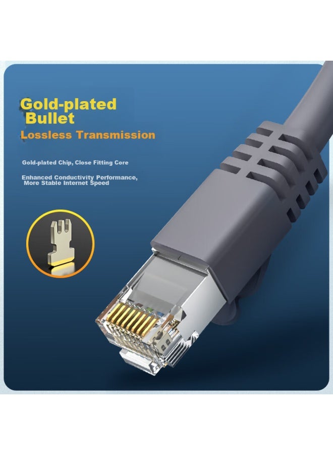 CHOSEAL Akihabara Category 6 Ethernet Cable, Double-shielded Gigabit High-speed Broadband, Cat6 Engineering Computer Monitoring 8-core Twisted Pair, Home-use Finished Patch Cord, Gray, 1 Meter, Qs2605a - Image 2