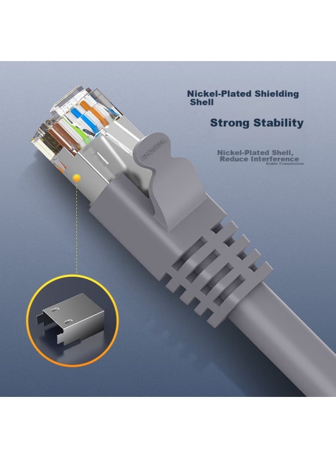 CHOSEAL Akihabara Category 6 Ethernet Cable, Double-shielded Gigabit High-speed Broadband, Cat6 Engineering Computer Monitoring 8-core Twisted Pair, Home-use Finished Patch Cord, Gray, 1 Meter, Qs2605a - Image 4