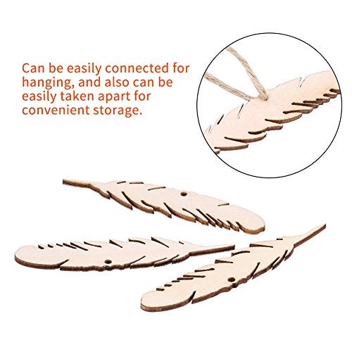 Walfront 50-Pack Blank Wood Hanging Gift Tags for Wedding Party Room Decoration Accessories - Image 4