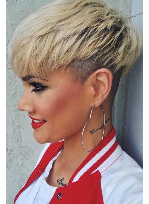 BeiSDWig Short Pixie Cut Wigs with Layered Bangs Synthetic Short Colored Hair Wigs for BlackWhite Women Blonde 