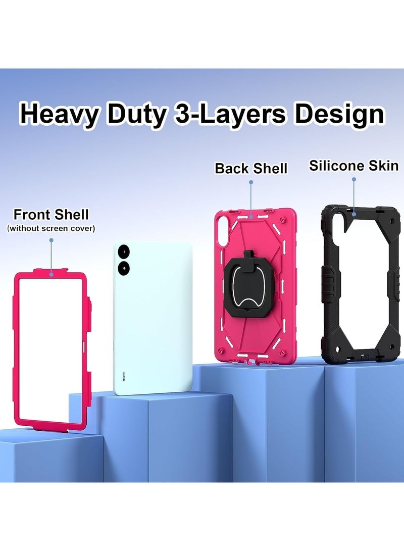 general Case Compatible with Xiaomi Redmi Pad Pro 12.1 inch Case, Full-Body Rugged Shockproof Protective Shell, 360° Swivel Stand Handle Cover with Shoulder Strap - Image 3