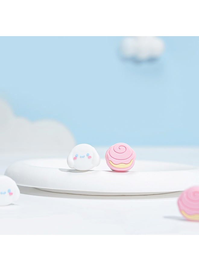 Kuitmor Thumb Grip Caps Compatible with Switch 2, Silicone Joystick Grip Caps for Switch 2025, 4pcs (Pink & White) - Image 5