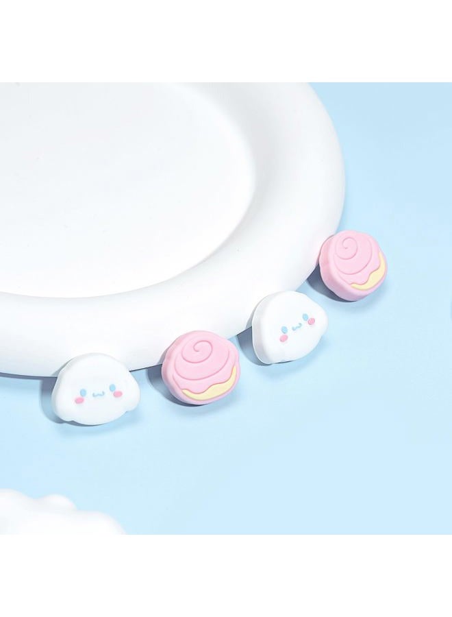 Kuitmor Thumb Grip Caps Compatible with Switch 2, Silicone Joystick Grip Caps for Switch 2025, 4pcs (Pink & White) - Image 4