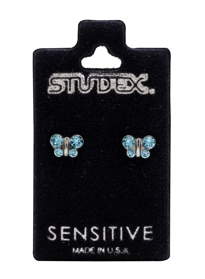 ستوديكس حلق الأذن مارس الزربرجد فراشة من الفولاذ المقاوم للصدأ لا يسبب الحاسية - Image 5